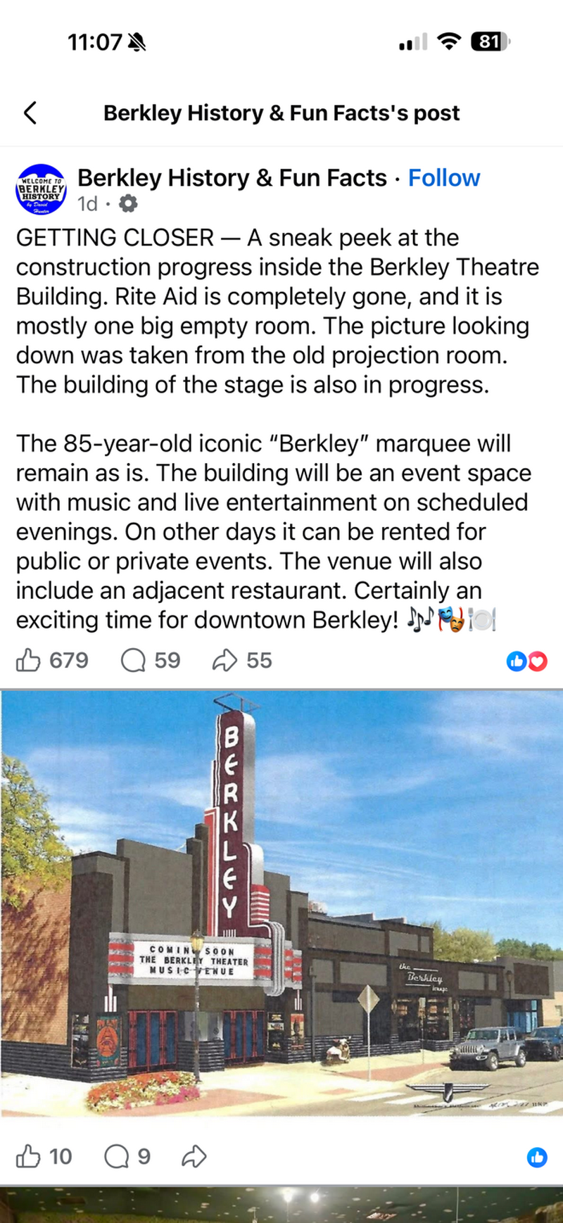 Berkley Theatre - Facebook Entries Via Matt Wilkinson
